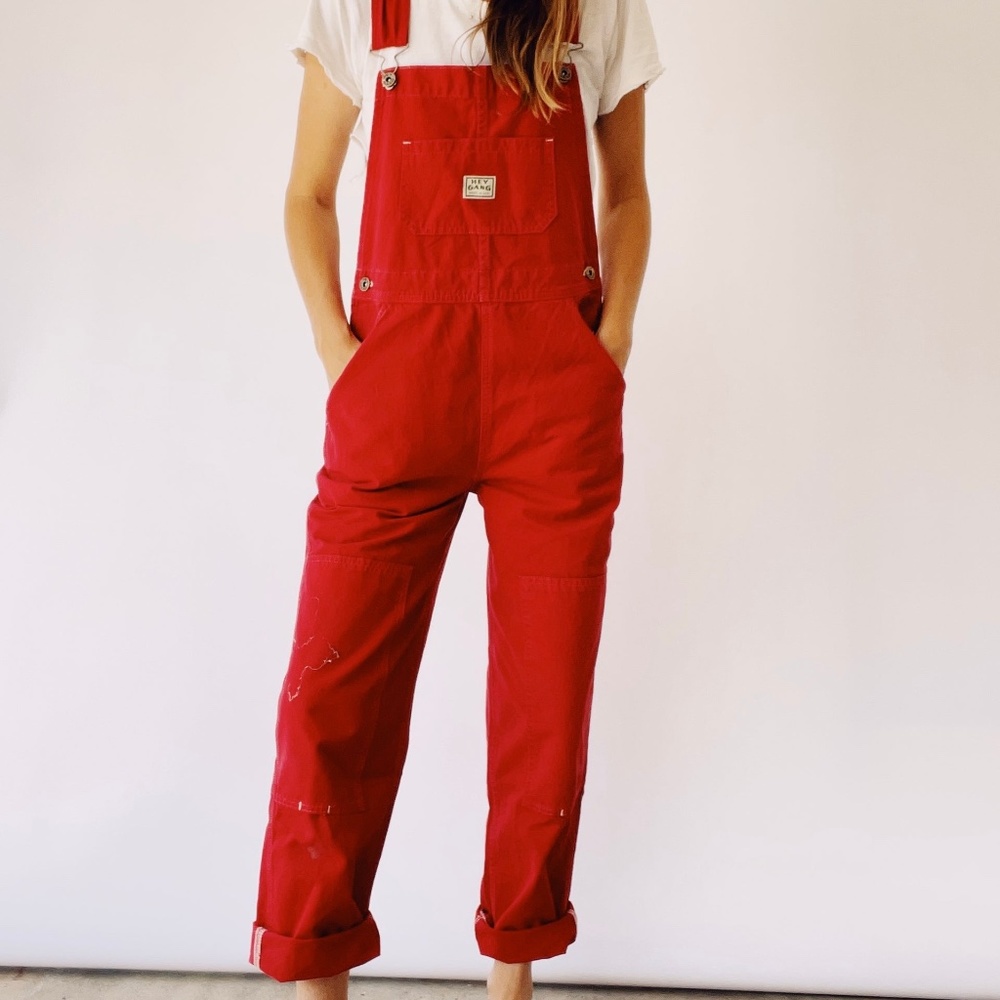 The Hey Gang knee patch overalls Japanese canvas 1